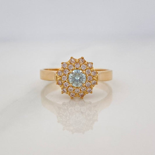 Anillo Solitario Flor Tupida 3.6 g / T6 1/2 Oro Amarillo 18K