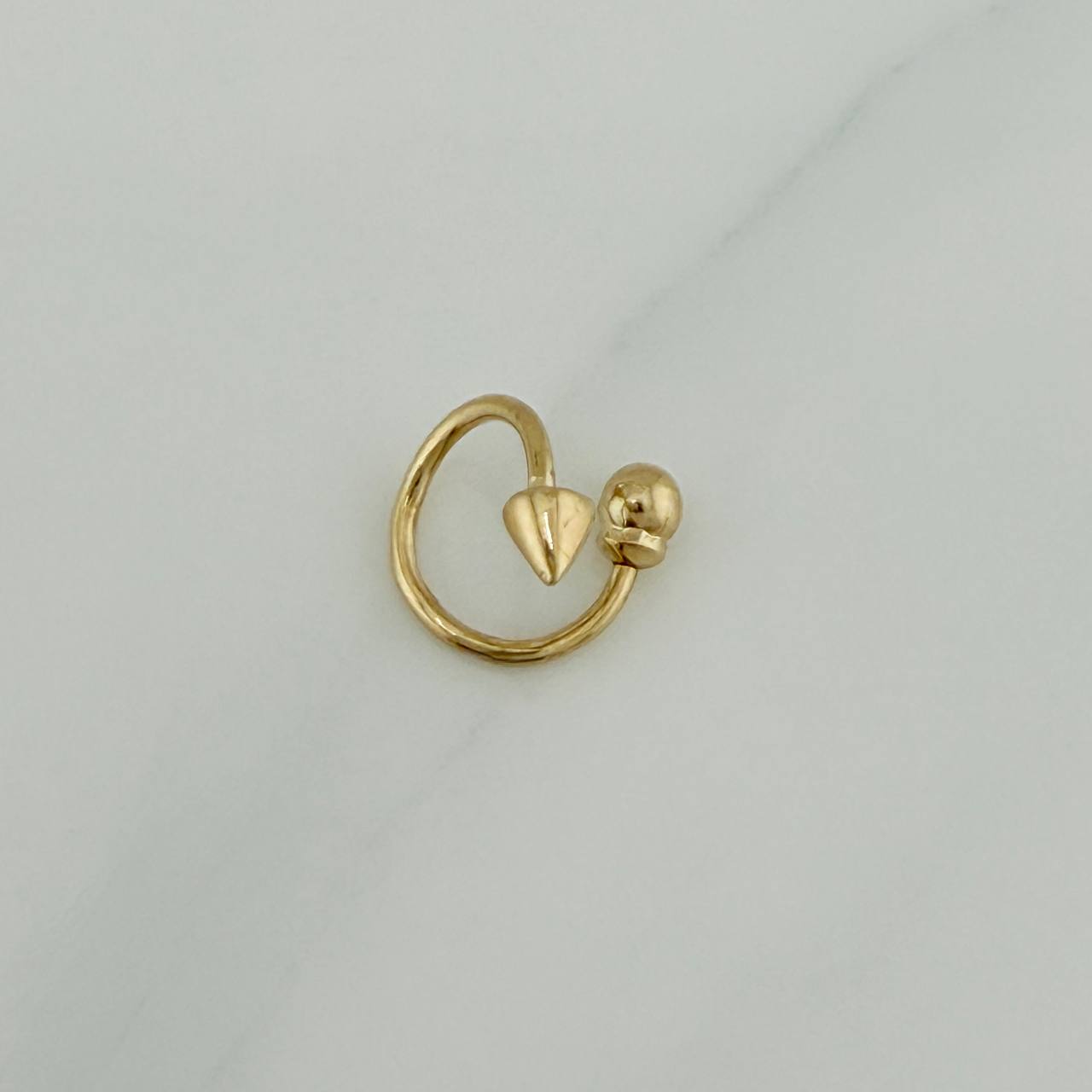 Piercing Espiral Doble 0.6 g / 1 cm Oro Amarillo 18K