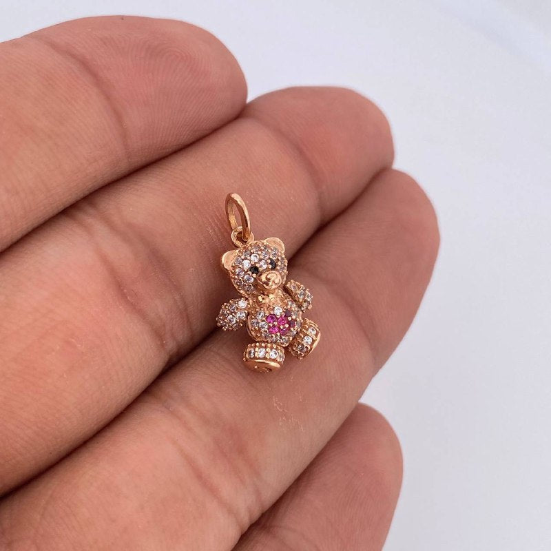 Dije Oso Articulado Corazon 2.6gr / 2cm / Oro 18K &