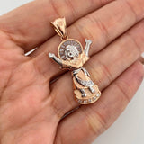 Dije Divino Niño 6.95 g / 4.2 cm Dos Oros Blanco Rosa 18K