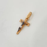 Dije Cruz Cristo Milagroso De Buga 0.85 g / 2.3 cm Tres Oros 18K
