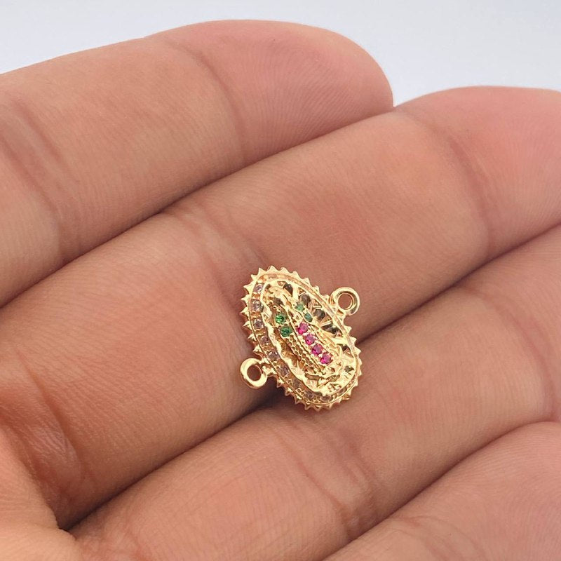 Herraje Virgen De Guadalupe 1.4gr / 1.5cm / Oro Amarillo 18K &