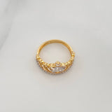 Anillo 15´S Corona 2 g / T4 1/4 Dos Oros Amarillo Blanco 18K