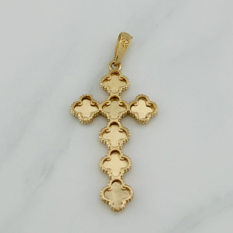 Dije Cruz Trebol 4.9 g / 5.9 cm Oro Amarillo 18K