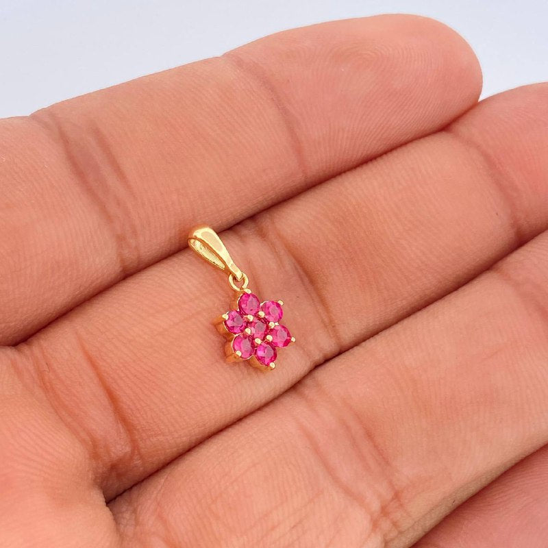 Dije Flor Petalos 0.8gr /  / 1.7cm / Oro Amarillo 18K &