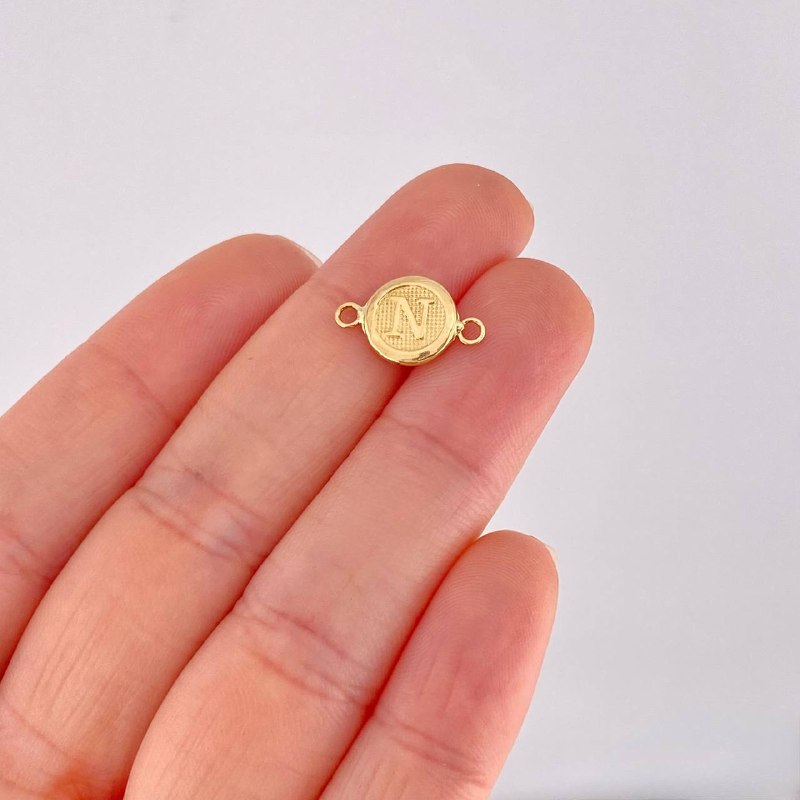 Herraje Circulo Letra N 0.35g / 1.5cm Oro Amarillo 18K