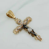 Dije Cruz Cristo Milagroso De Buga 11.05 g / 6.2 cm Tres Oros 18K