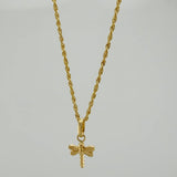 Set Cadena Lazo + Dije Libelula / 1,25 gr / 45 cm Oro Amarillo 18K