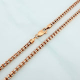 Cadena Ice 24.6 g / 65.4 cm / 3.1 mm Dos Oros Rosa Blanco 18K