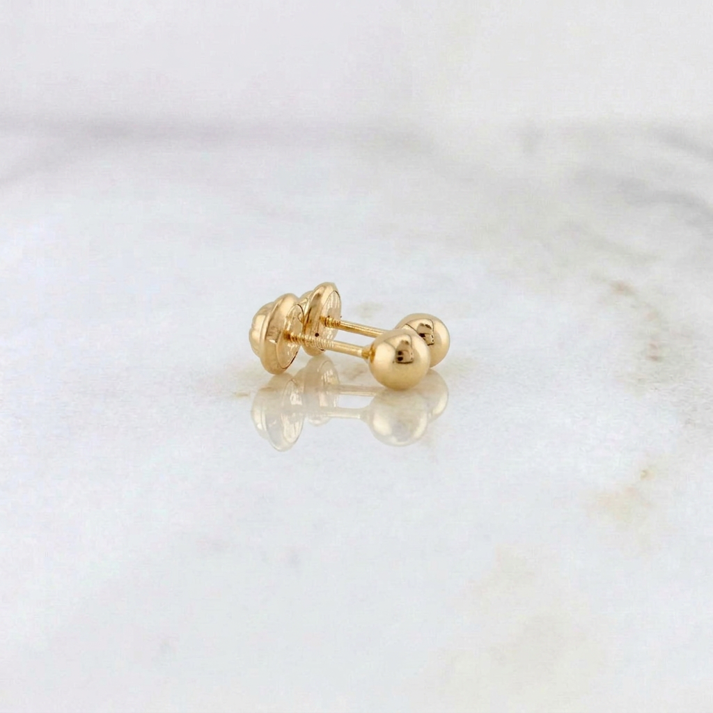 Topos Bola Lisa 0.45g / 4mm Oro Amarillo 18K