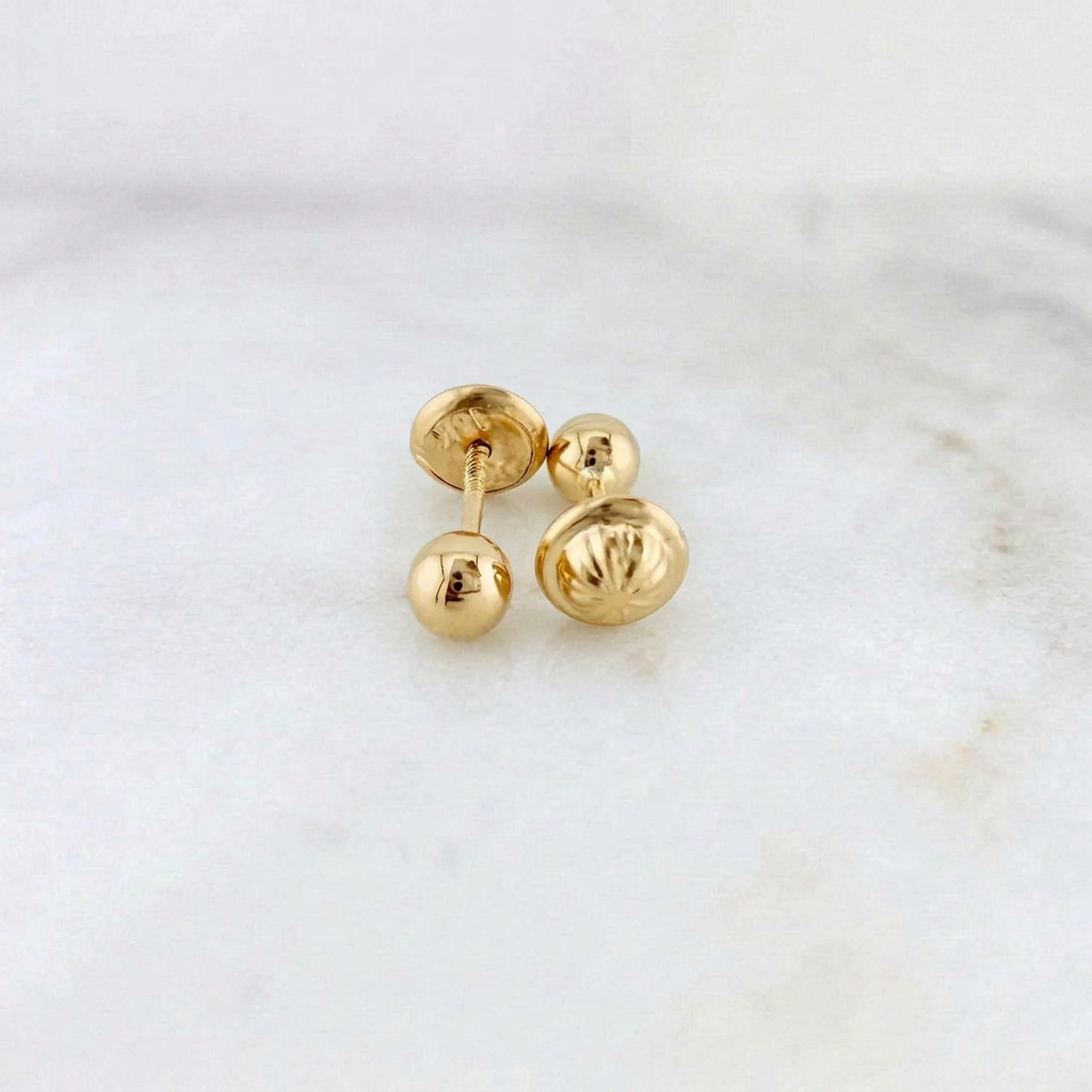Topos Bola Lisa 0.45g / 4mm Oro Amarillo 18K