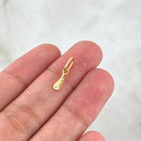 Dije Ala 0.3gr / 1.5cm / Circón Blanco Oro Amarillo 18K