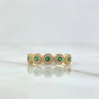 Anillo Circulos Tupidos 2.2gr / T6 3/4 / Circones Blancos Verdes Oro Amarillo 18K