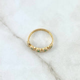 Anillo Circulos Tupidos 2.2gr / T6 3/4 / Circones Blancos Verdes Oro Amarillo 18K