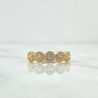 Anillo Circulos Tupidos 2.15gr / T6 3/4 / Circones Blancos Oro Amarillo 18K *