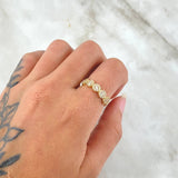 Anillo Circulos Tupidos 2.15gr / T6 3/4 / Circones Blancos Oro Amarillo 18K *