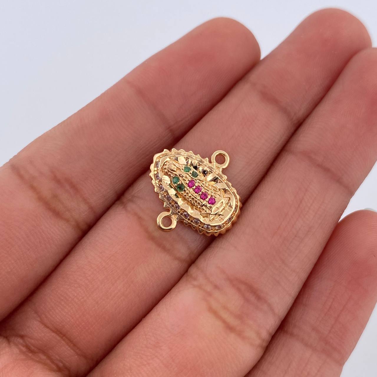 Herraje Virgen de Guadalupe 1.25gr / 1.5cm / Oro 18K $