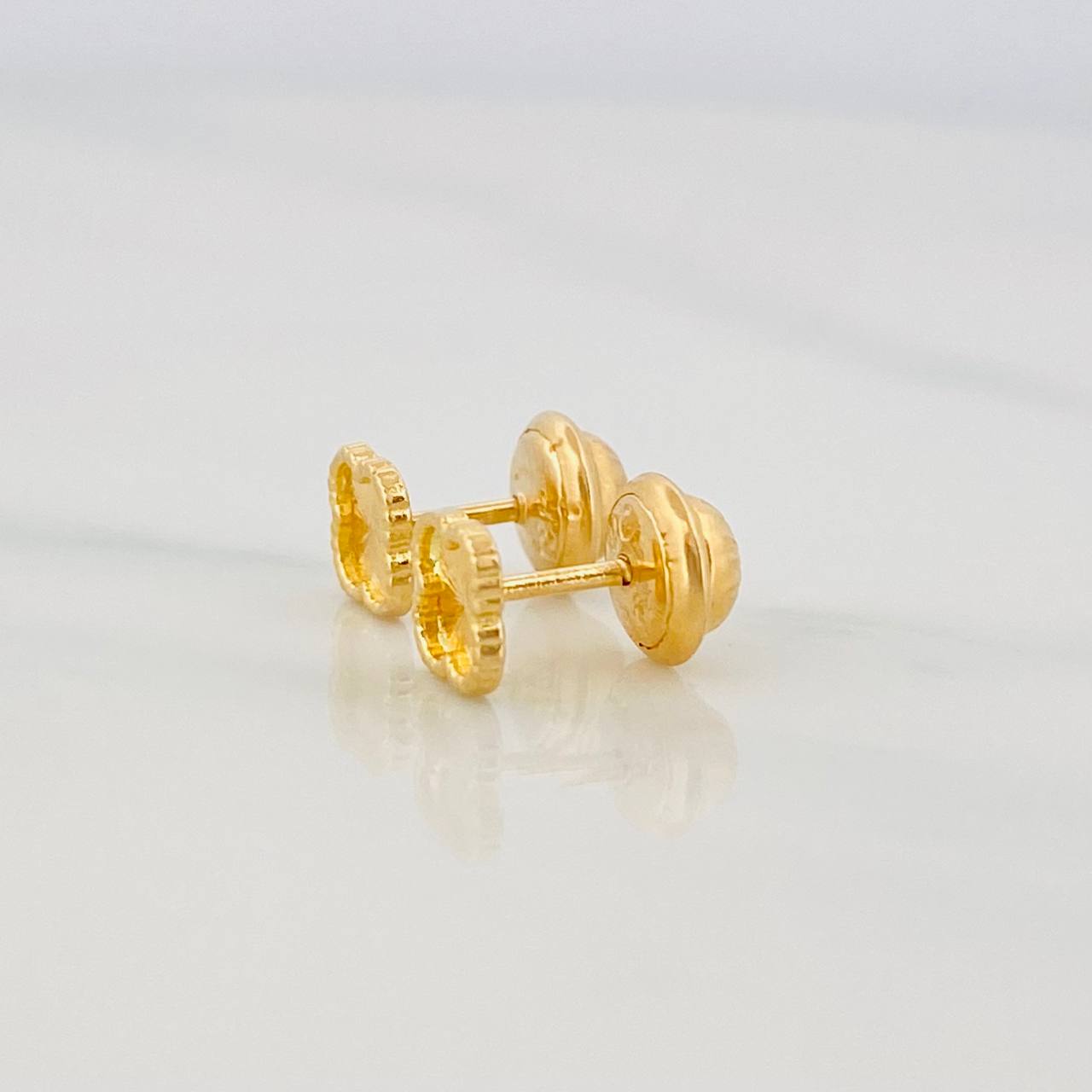 Topos Trebol Diamantado 0.75g / 5mm Oro Amarillo 18K