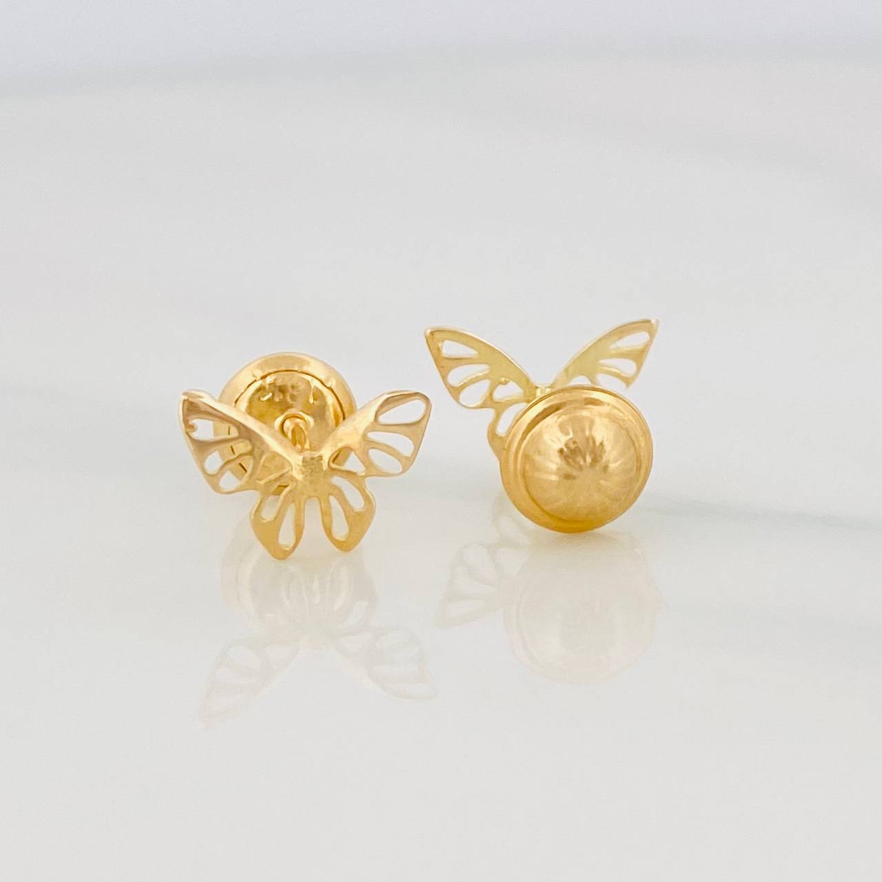 Topos Mariposas 0.6g / 9.6mm Oro Amarillo 18K