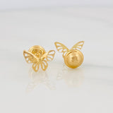 Topos Mariposas 0.6g / 9.6mm Oro Amarillo 18K