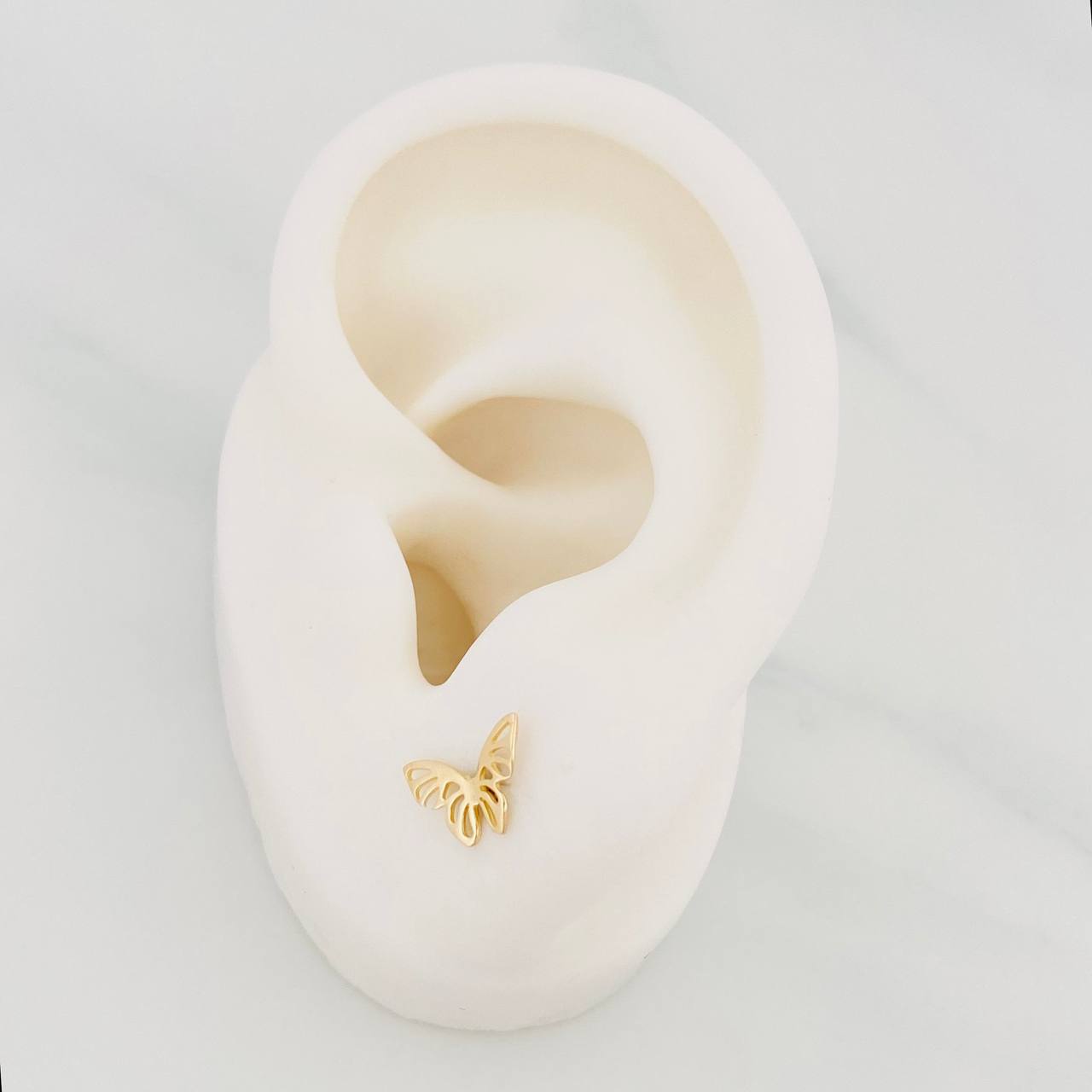 Topos Mariposas 0.6g / 9.6mm Oro Amarillo 18K