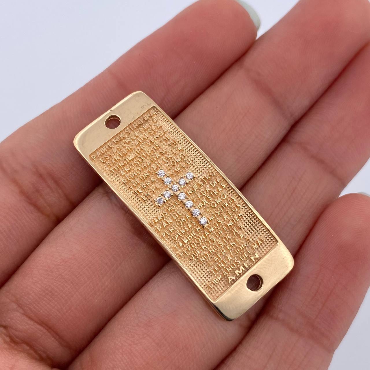 Herraje Placa Oracion 4.9gr / 3.4cm / Oro 18K $
