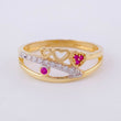 Anillo Carril Triple Corazon 2.2 g / T6 1/4 Oro Amarillo 18K