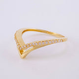 Anillo Curva En V Tupida 2.6 g / T6 1/4 Oro Amarillo 18K