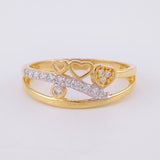 Anillo Carril Triple Corazon 2.05 g / T5 1/2 Oro Amarillo 18K