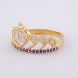 Anillo Corona 15´S 2.15 g / T6 3/4 Dos Oros Amarillo Blanco 18K