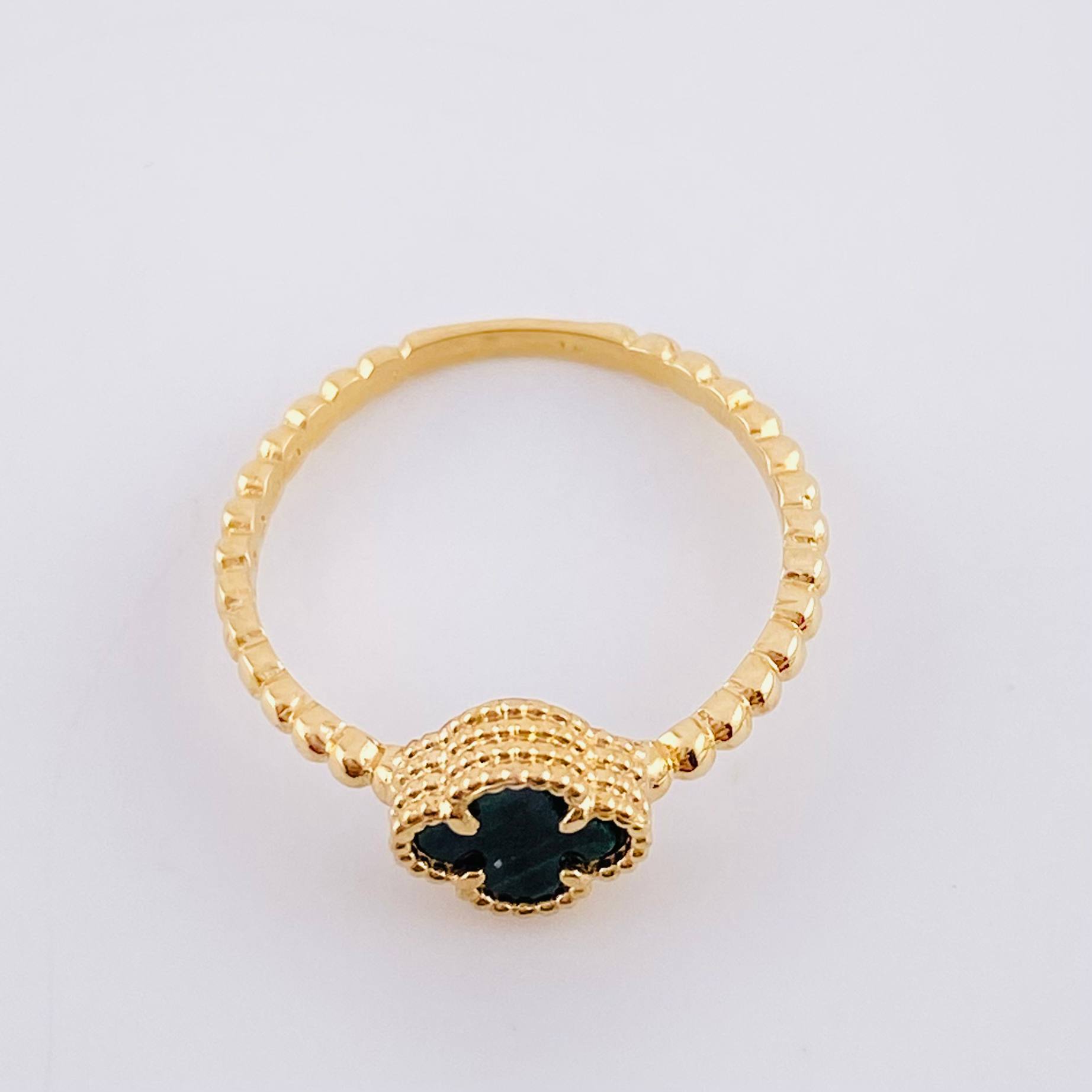 Anillo Trebol Burbuja 2.05 g / T6 1/4 Oro Amarillo 18K