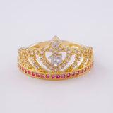 Anillo Corona 15´S 2.8 g / T8 Dos Oros Amarillo Blanco 18K