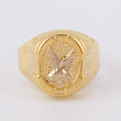 Anillo Sello Ovalado Aguila 3.45 g / T8 1/2 Dos Oros Amarillo Blanco 18K