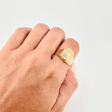 Anillo Sello Ovalado Aguila 3.45 g / T8 1/2 Dos Oros Amarillo Blanco 18K