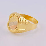 Anillo Sello Ovalo Con Marco 3.5 g / T10 Tres Oros 18K