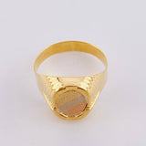 Anillo Sello Ovalo Con Marco 3.5 g / T10 Tres Oros 18K