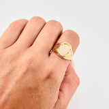 Anillo Sello Ovalo Con Marco 3.5 g / T10 Tres Oros 18K
