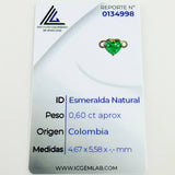 Pulsera Tejida Negra Bolas Diamantadas Corazón Esmeralda 60pts Oro Amarillo 18K