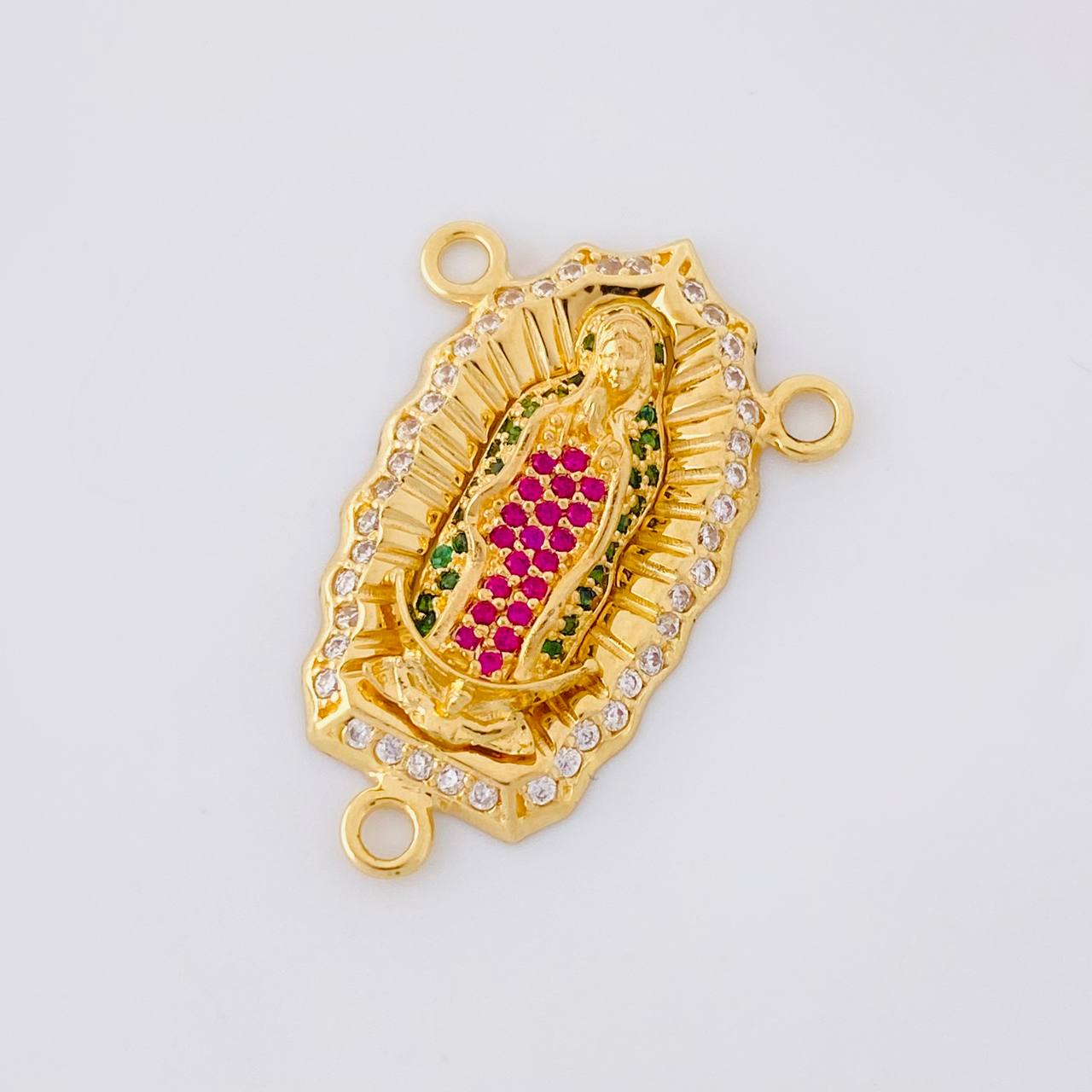Herraje Crucero Virgen de Guadalupe 2.55g / 1.8cm Oro Amarillo 18K