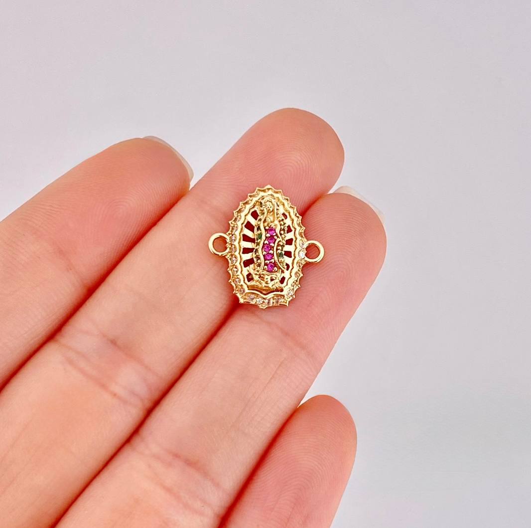 Herraje Virgen de Guadalupe 2.4g / 2.4cm Oro Amarillo 18K