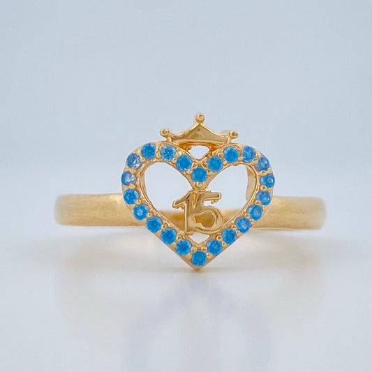 Anillo Corazon 15s 2.15gr / T6 / Oro Amarillo 18K $