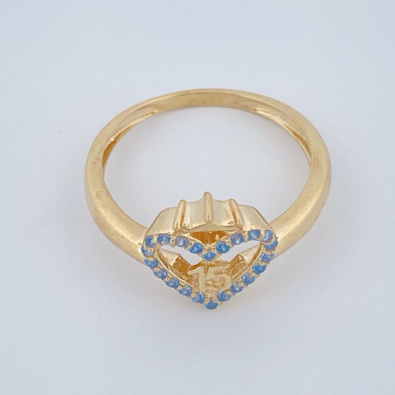 Anillo Corazon 15s 2.15gr / T6 / Oro Amarillo 18K $