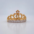 Anillo Corona Corazon 15s 3.7gr / T7 1/2 / Dos Oros Amarillo Blanco 18K $