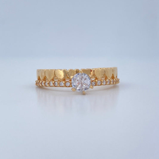 Anillo Solitario Churumbela Corazones 2.35gr / T6 / Oro Amarillo 18K $