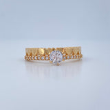 Anillo Solitario Churumbela Corazones 2.35gr / T6 / Oro Amarillo 18K $