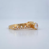 Anillo Solitario Churumbela Corazones 2.35gr / T6 / Oro Amarillo 18K $