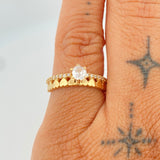 Anillo Solitario Churumbela Corazones 2.35gr / T6 / Oro Amarillo 18K $