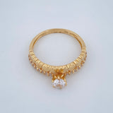 Anillo Solitario Churumbela Corazones 2.35gr / T6 / Oro Amarillo 18K $
