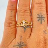 Anillo Tiara Corazon 1.75gr / T7 / Oro Amarillo 18K $