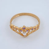 Anillo Tiara Corazon 1.75gr / T7 / Oro Amarillo 18K $